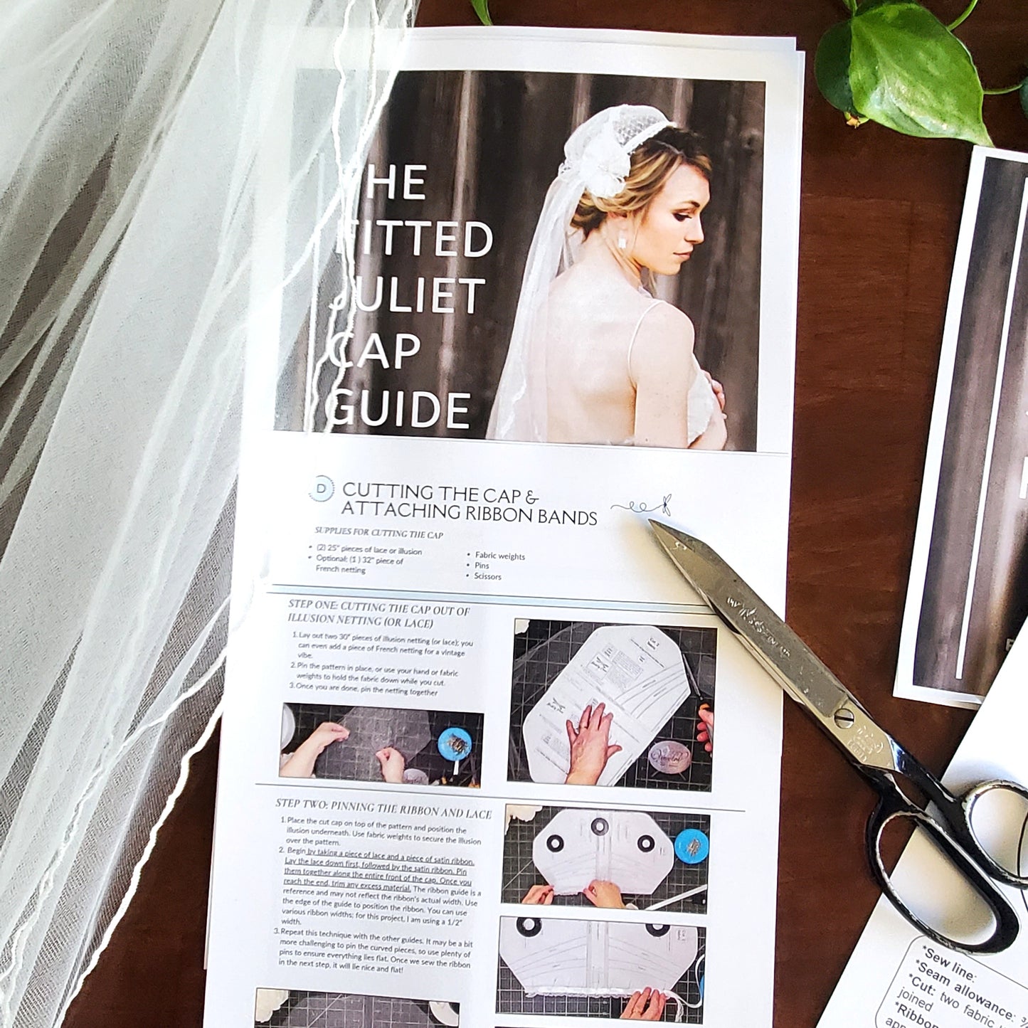 The Fitted Juliet Cap Veil Pattern Pieces and Pattern Guide