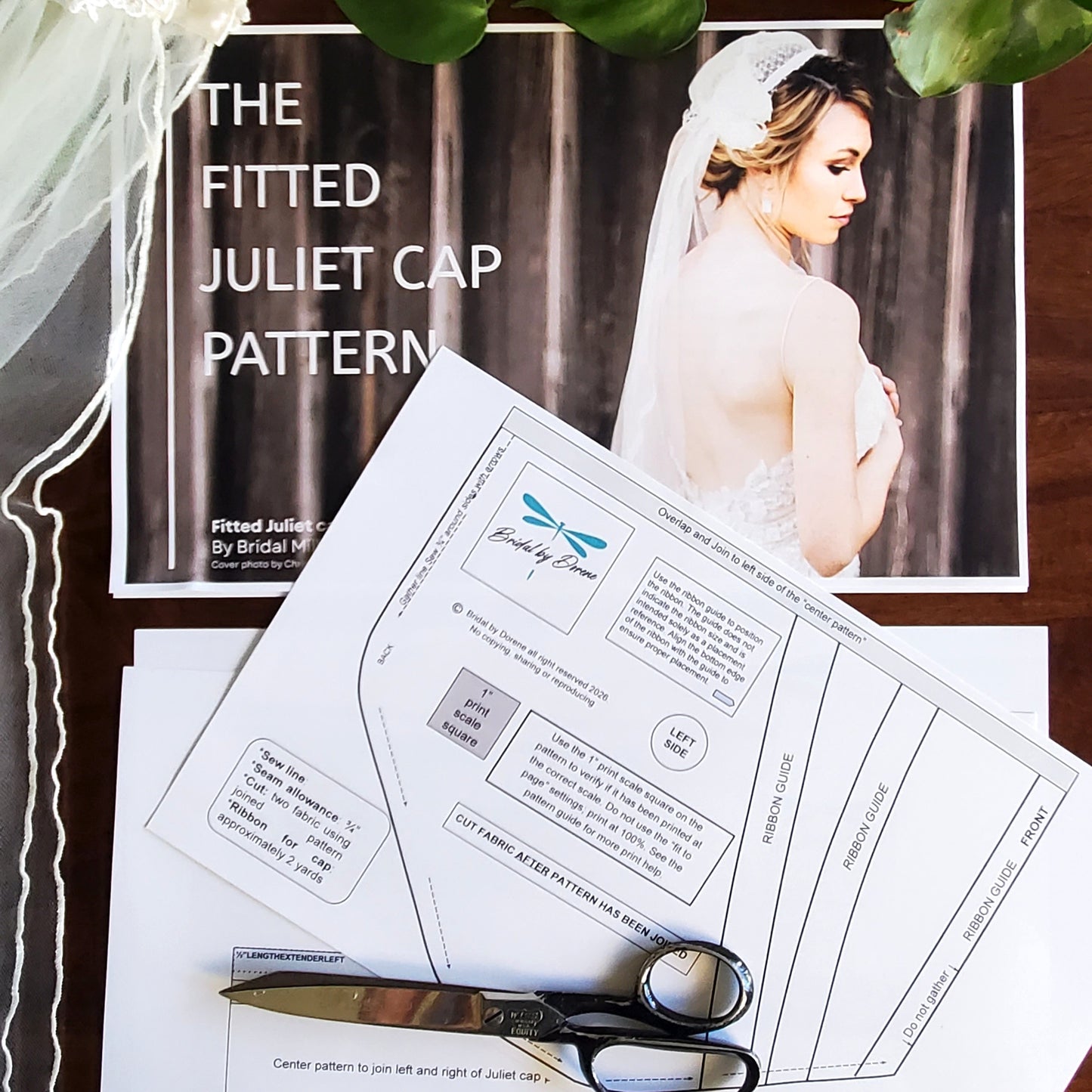 The Fitted Juliet Cap Veil Pattern Pieces and Pattern Guide