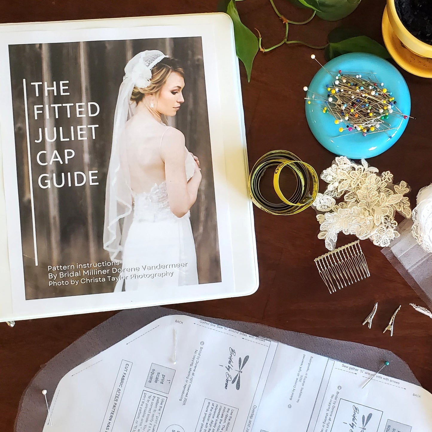 The Fitted Juliet Cap Veil Pattern Pieces and Pattern Guide